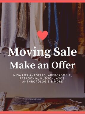 Moving Sale Graphic with Hanging Jackets